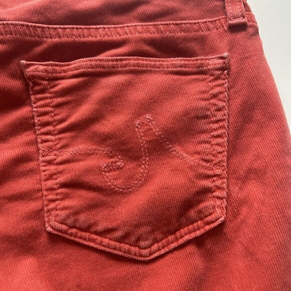 AG Adriano Goldschmied Corduroy Pants Women's Orange the Stevie Slim Straight 27 - Picture 11 of 12